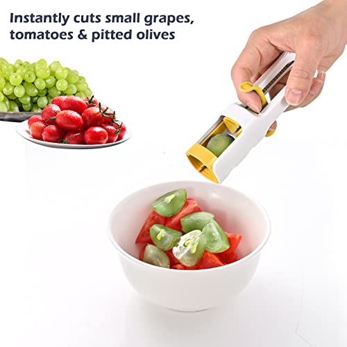 HERLLY Grape Slicer,Daily Fruit and Veggie Divider,Fruit Cutters with Stainless Steel Blades,Grape Cutter for Baby Supplement (Green)