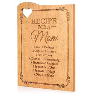 wooden cutting boards for mom 12 x 9" - engraved with mother's poem - kitchen cutting board gift with a heart shaped cut out - kitchen presents for christmas gifts - mom gifts from daughters