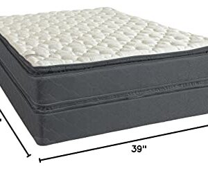 Treaton, 12-Inch Double Sided Foam Encased Double Pillow Top Medium Plush with Exceptional Back Support Mattress & 8" Wood Box Spring Set, Twin