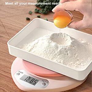 YRY Pink Kitchen Scale - Large LCD Display, Tare Function, 11 lbs(5kg) Capacity, 0.03 oz.(1g) Precise Graduation, ML and Oz Unit for Liquids and Solids - Ideal Food Scale for Baking & Cooking (5kg/1g)