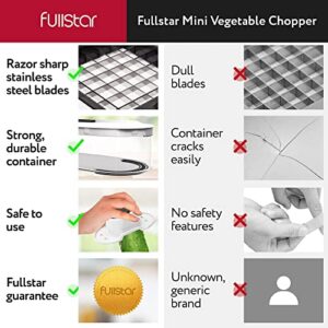 Fullstar Compact Vegetable Chopper - Vegetable Cutter, Food Chopper, Veggie Chopper, Onion Chopper, Vegetable Chopper With Container, Vegetable Slicer, Vegetable Cutter, Mandoline Slicer (6 Inserts)