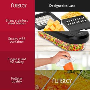 Fullstar Compact Vegetable Chopper - Vegetable Cutter, Food Chopper, Veggie Chopper, Onion Chopper, Vegetable Chopper With Container, Vegetable Slicer, Vegetable Cutter, Mandoline Slicer (6 Inserts)