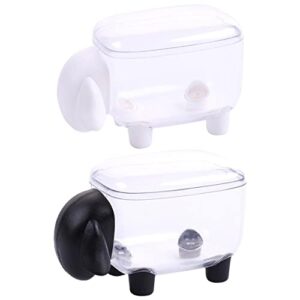 cabilock 2pcs and case jewelry storage bowl sheep dispenser qtip lid apothecary for snack cosmetic cotton containers office ball acrylic table container vanity bathroom gift holders