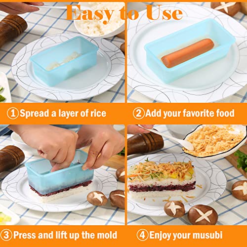 Spam Musubi Mold, Spam Slicer Musubi Maker Kit Onigiri Musubi Mold, Egg Cutter for Boiled Eggs, Cheese Strawberry Apple Luncheon Meat Hot Dog Slicer