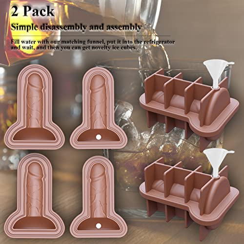 Novelty Ice Cube Mold 2 Pack Spoof Silicone Prank Ice Cube Tray with Lid BPA Free Ice Maker for Cocktail, Whiskey, Beer, Coffee and Homemade, Keep Drinks Chilled