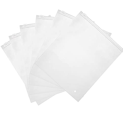 Clear Bags For Packaging,50PCS 7.87 * 11.81" Shirt Packaging Bags,3 Mil Frosted Slide Zip Plastic Bags With Vent Holes For Storing Clothing Underwear Socks Toys