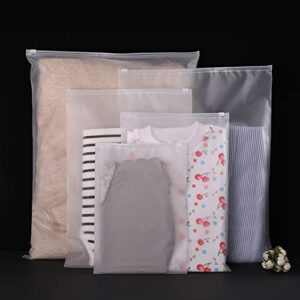 Clear Bags For Packaging,50PCS 7.87 * 11.81" Shirt Packaging Bags,3 Mil Frosted Slide Zip Plastic Bags With Vent Holes For Storing Clothing Underwear Socks Toys