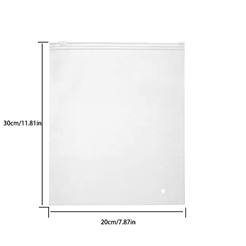 Clear Bags For Packaging,50PCS 7.87 * 11.81" Shirt Packaging Bags,3 Mil Frosted Slide Zip Plastic Bags With Vent Holes For Storing Clothing Underwear Socks Toys