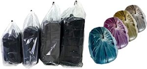 set of 5 plastic storage bags for luggage storage, pillow bag, rug bag plastic drawstring bags for suitcase storage, attic storage bags. quality large plastic storage bag (large)
