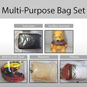 Set of 5 Plastic Storage Bags for Luggage Storage, Pillow Bag, Rug Bag Plastic Drawstring Bags for Suitcase Storage, Attic Storage Bags. Quality Large Plastic Storage Bag (Large)