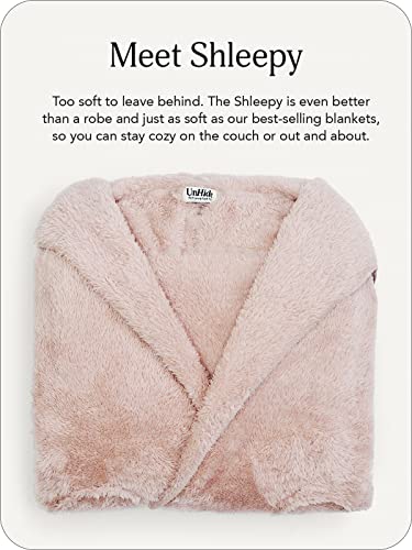 UnHide Shleepy Faux Fur Robe - Lightweight, Extra Soft, & Warm Wearable Blanket - Made From Soft Polyester Faux Fur Material - Machine Washable - Rosy Baby - Medium