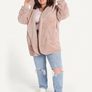 UnHide Shleepy Faux Fur Robe - Lightweight, Extra Soft, & Warm Wearable Blanket - Made From Soft Polyester Faux Fur Material - Machine Washable - Rosy Baby - Medium