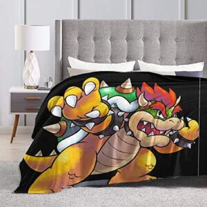 ERTER Boutique Throw Blanket -Bowser (Ssb4 Pose) Super Soft Fleece Throw Blankets,Fuzzy Plush Blanket Oversized,Thin Lightweight Blanket for All Season 60x50inch , Black