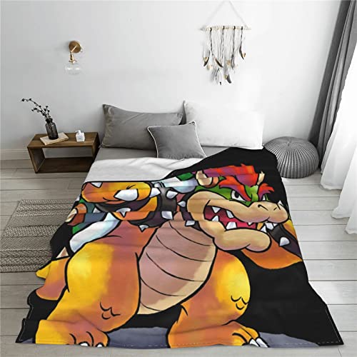 ERTER Boutique Throw Blanket -Bowser (Ssb4 Pose) Super Soft Fleece Throw Blankets,Fuzzy Plush Blanket Oversized,Thin Lightweight Blanket for All Season 60x50inch , Black