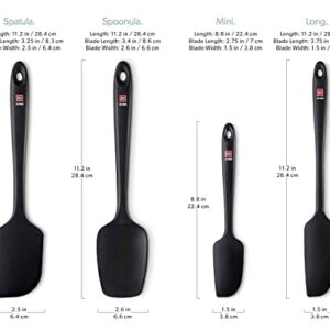 DI ORO Silicone Spatula Set - Rubber Kitchen Spatulas for Baking, Cooking, & Mixing - 600°F Heat-Resistant & BPA Free Silicone Scraper Spatulas for Nonstick Cookware - Dishwasher Safe (4pc, Black)