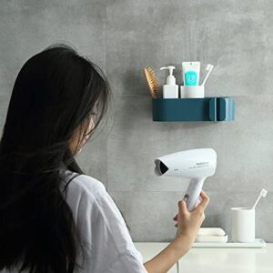 Multifunctional Hair Dryer Bathroom Toilet Toilet Storage Rack Hanger Hair Dryer Shelf Hair Dryer Rack (Blue)