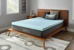 bedsy sleep mattress topper gel memory foam, queen, blue