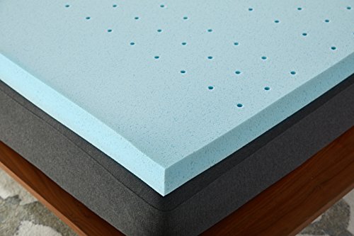 Bedsy Sleep Mattress Topper Gel Memory Foam, Queen, Blue