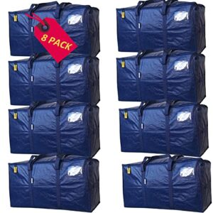 alexhome easy moving bags heavy duty,8 pack,zip top,surround handles.