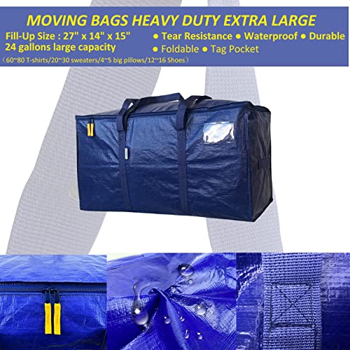 AlexHome Easy Moving Bags Heavy Duty,8 Pack,Zip Top,Surround Handles.