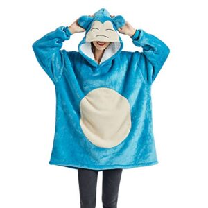 women's cartoon anime blanket halloween costumes oversized wearable tv-blanket sherpa sweatshirt adult one size