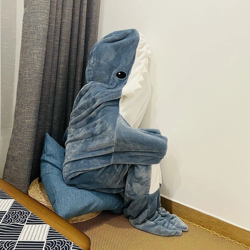 ZOEBER Shark Blanket,Shark Blanket Adult,Shark Blanket Hoodie,Shark Blanket Hoodie Adult,Shark Onsie,Shark Wearable Blanket Adult (74.8inX35.5in (L) for Adults a Height of 155-175cm)