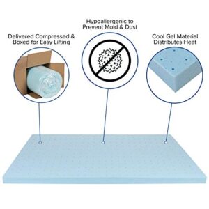 EMMA + OLIVER 3" Cool Gel Infused Cooling Memory Foam Mattress Topper - Twin