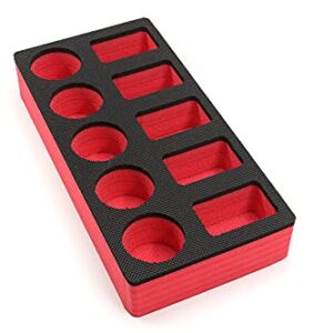 Polar Whale Lotion and Body Spray Stand Organizer Tray Red Black Durable Foam Washable Waterproof Insert for Home Bathroom Bedroom Office 12 x 6 x 2 Inches 10 Slots