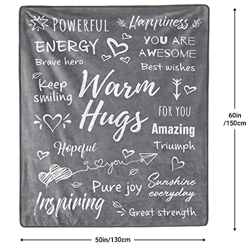 Grey Plush Cozy Blanket Fleece Throw Blanket，Super Soft Fuzzy Flannel Throw Blanket for Couch Sofa Bed and Office Napping,Inspirational Blanket Gifts Warm Throw Blankets All Season 50"×60"