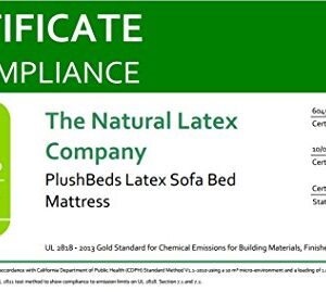 PlushBeds Sofa Mattress Organic Cotton| Handcrafted in The USA| Natural Latex| CertiPUR-US® Certified Plush Foam Layer| GOTS Organic Cotton Cover| Luxurious Comfort and Support| Full