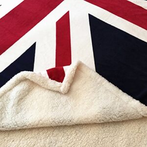 USTIDE Sherpa Throw Blanket Union Jack Blanket 51"x63", Super Soft Fleece Blankets Super Comfy Blanket Comfort Comfy Flannel Blanket Throws for Bed/Couch/Sofa/Office/Camping Caring Gift Blanket