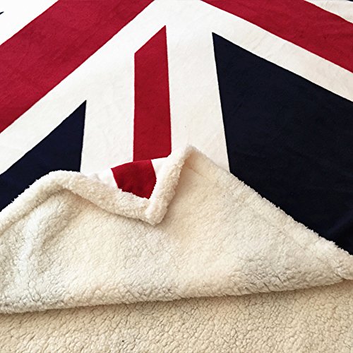 USTIDE Sherpa Throw Blanket Union Jack Blanket 51"x63", Super Soft Fleece Blankets Super Comfy Blanket Comfort Comfy Flannel Blanket Throws for Bed/Couch/Sofa/Office/Camping Caring Gift Blanket