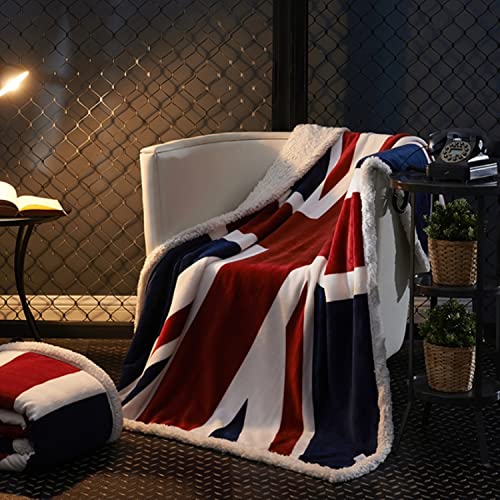 USTIDE Sherpa Throw Blanket Union Jack Blanket 51"x63", Super Soft Fleece Blankets Super Comfy Blanket Comfort Comfy Flannel Blanket Throws for Bed/Couch/Sofa/Office/Camping Caring Gift Blanket