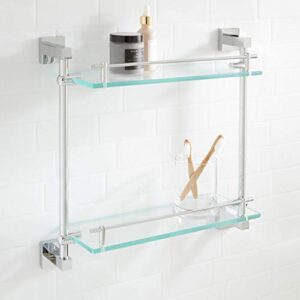 signature hardware 295819 albury 17" glass bathroom shelf