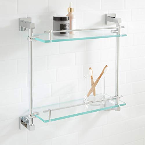 Signature Hardware 295819 Albury 17" Glass Bathroom Shelf