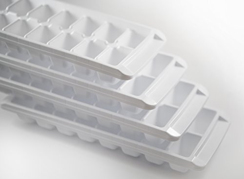 Kitch Easy Release White Ice Cube Tray, 16 Cube Trays (Pack of 4) (4 Pack - 64 Cubes)