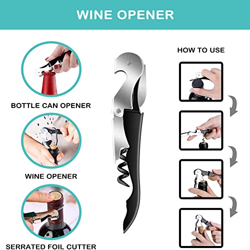 Jar Opener for Weak Hands, Seniors with Arthritis, 5 in 1 Multi Function Bottle Opener Lid Opener For Arthritic Hands with Non Slip Rubber Jar opener Gripper Pad and Corkscrew Wine Opener(BLUE)