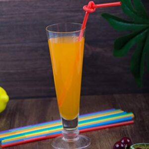 [Individually Wrapped] 300 Pcs Colorful Flexible Plastic Straws, Disposable Bendy Straws, 10.2" Long and 0.23'' Diameter, BPA-Free