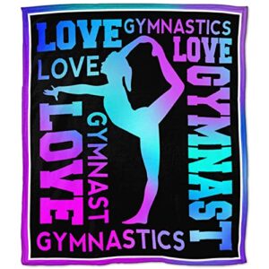 love gymnastics blanket fleece throw home decor soft cozy blanket bed couch sofa for women men teens 50"x40"