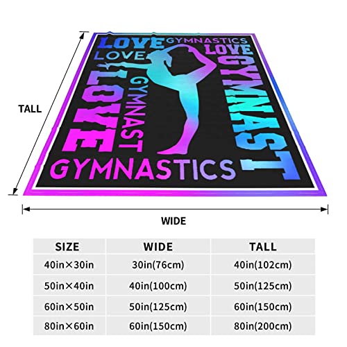 Love Gymnastics Blanket Fleece Throw Home Decor Soft Cozy Blanket Bed Couch Sofa for Women Men Teens 50"X40"