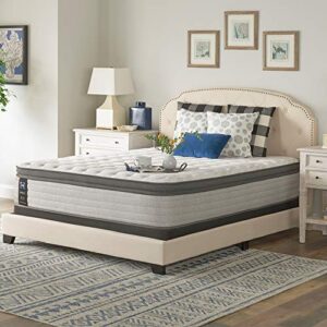 sealy posturepedic spring summer rose euro pillowtop soft feel mattress and 5-inch foundation, queen