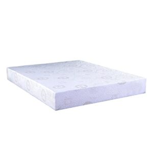 ac pacific herbal fusion collection green tea infused polyester memory foam mattress made in usa, queen, white