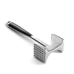 kitexpert meat tenderizer hammer with comfortable-grip handle, dual-side meat mallet for kitchen, heavy duty meat pounder hammer for tenderizing steak, beef and fish