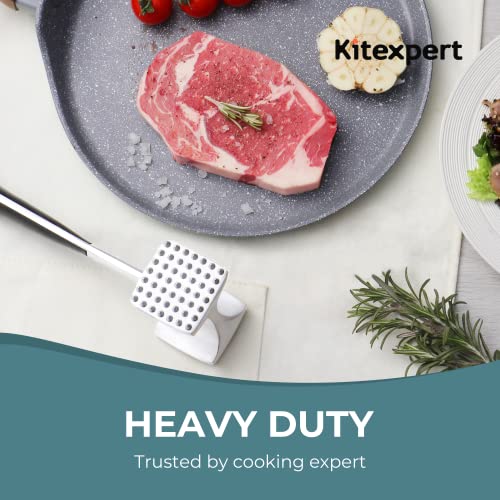 KITEXPERT Meat Tenderizer Hammer with Comfortable-Grip Handle, Dual-side Meat Mallet for Kitchen, Heavy Duty Meat Pounder Hammer For Tenderizing Steak, Beef and Fish