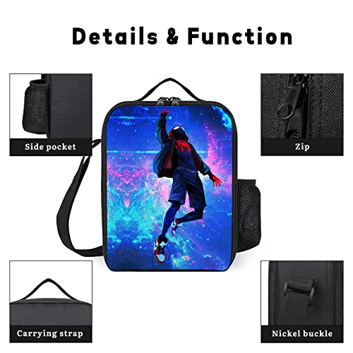 Vonpcaty 3Pcs Cool Cartoon Backpack with Lunch Bag Pencil Case Set, Large Capacity Bookbag 17-Inch Bag Travel Bag Lightweight Bag for Boys Girls Blue