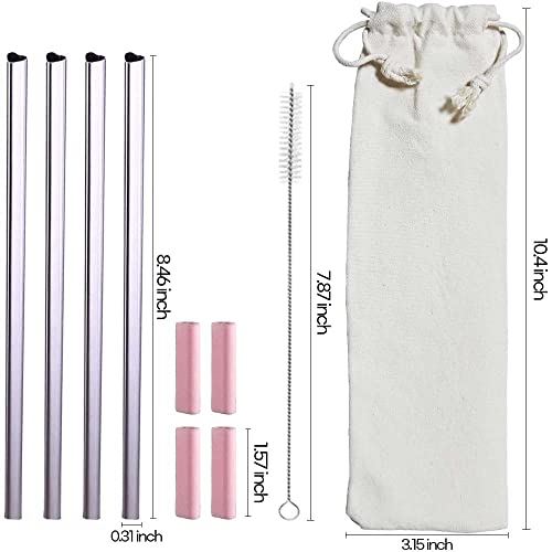 The best MOON Set of Heart Shaped Stainless Steel Reusable Straws with Silicone tips (Set of 4 straws)