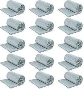 eiue 15 pack of bulk fleece throw blankets,wholesale ultra soft cozy blanket for home decor,wedding favors and charitable donation