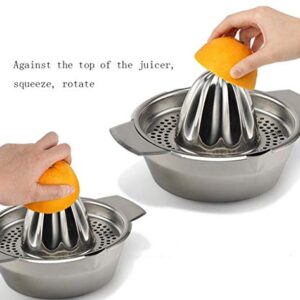 Stainless Steel Lemon Squeezer,Juicer with Bowl Container for Oranges Lemons Fruit Home Made Juice in Kitchen