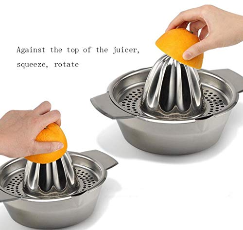 Stainless Steel Lemon Squeezer,Juicer with Bowl Container for Oranges Lemons Fruit Home Made Juice in Kitchen