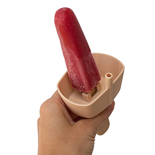 Mango Co. Silicone Popsicle Holder with Straw Drip Free 2 Pack (Sage Green and Muted Coral)